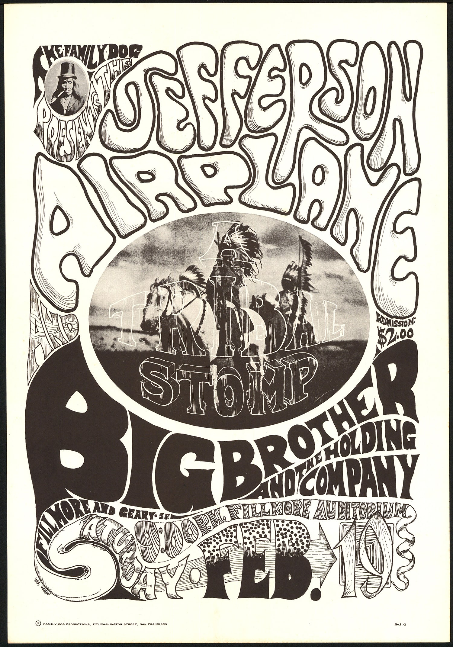 Wes Wilson and Chet Helms: Second Print FD-1 Tribal Stomp Poster (1 of 1)