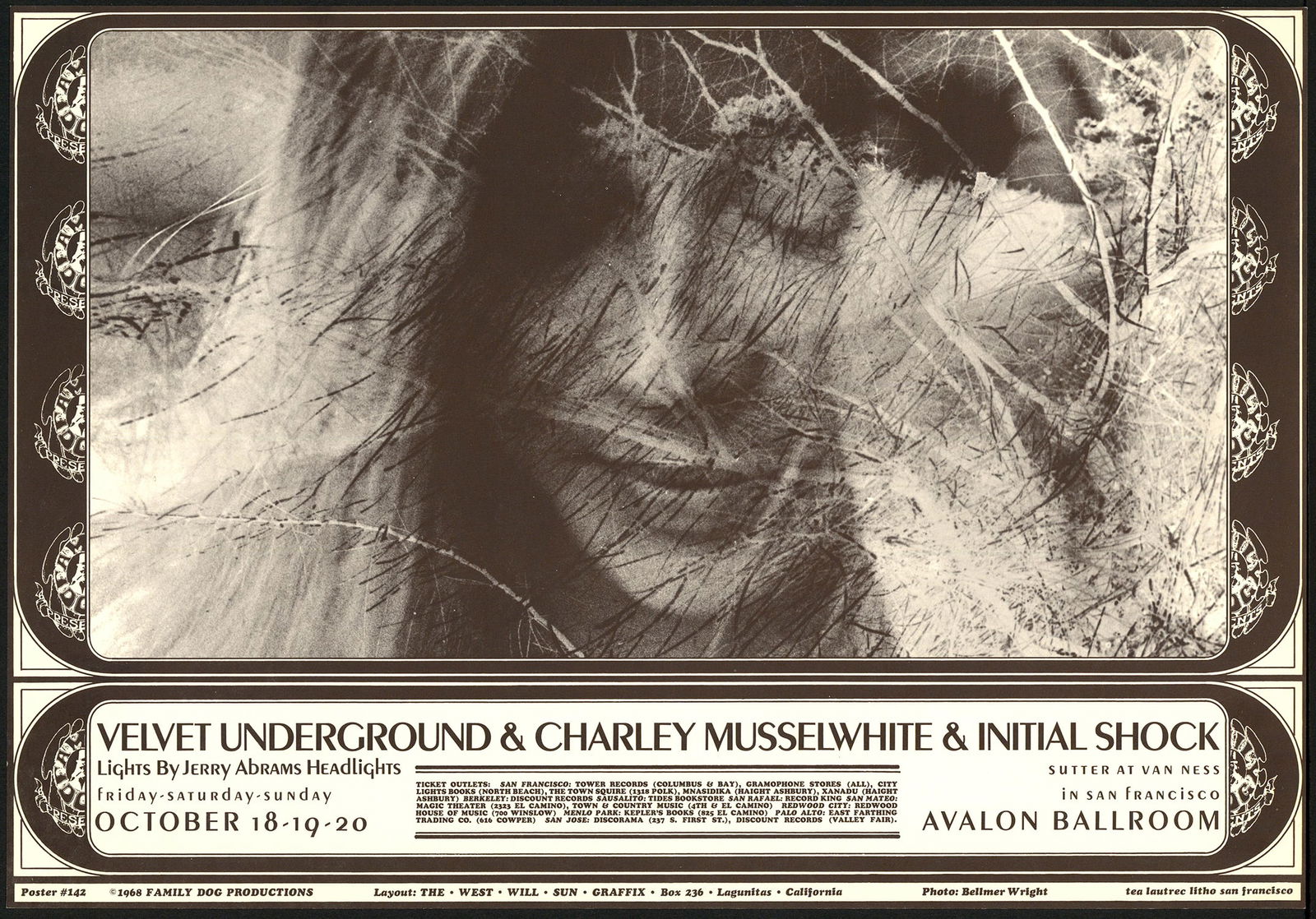 Wes Wilson and Bellmer Wright: Original FD-142 Velvet Underground Poster (1 of 1)