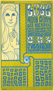 Wes Wilson: Original BG-40 Moby Grape Poster: No Reserve! Artist: Wes Wilson Title: Original BG-40 Moby Grape Poster Date: 1966 Medium: Lithograph Dimensions: 14" x 23½" Publisher: Bill Graham Series: Bill Graham Additional Information: The