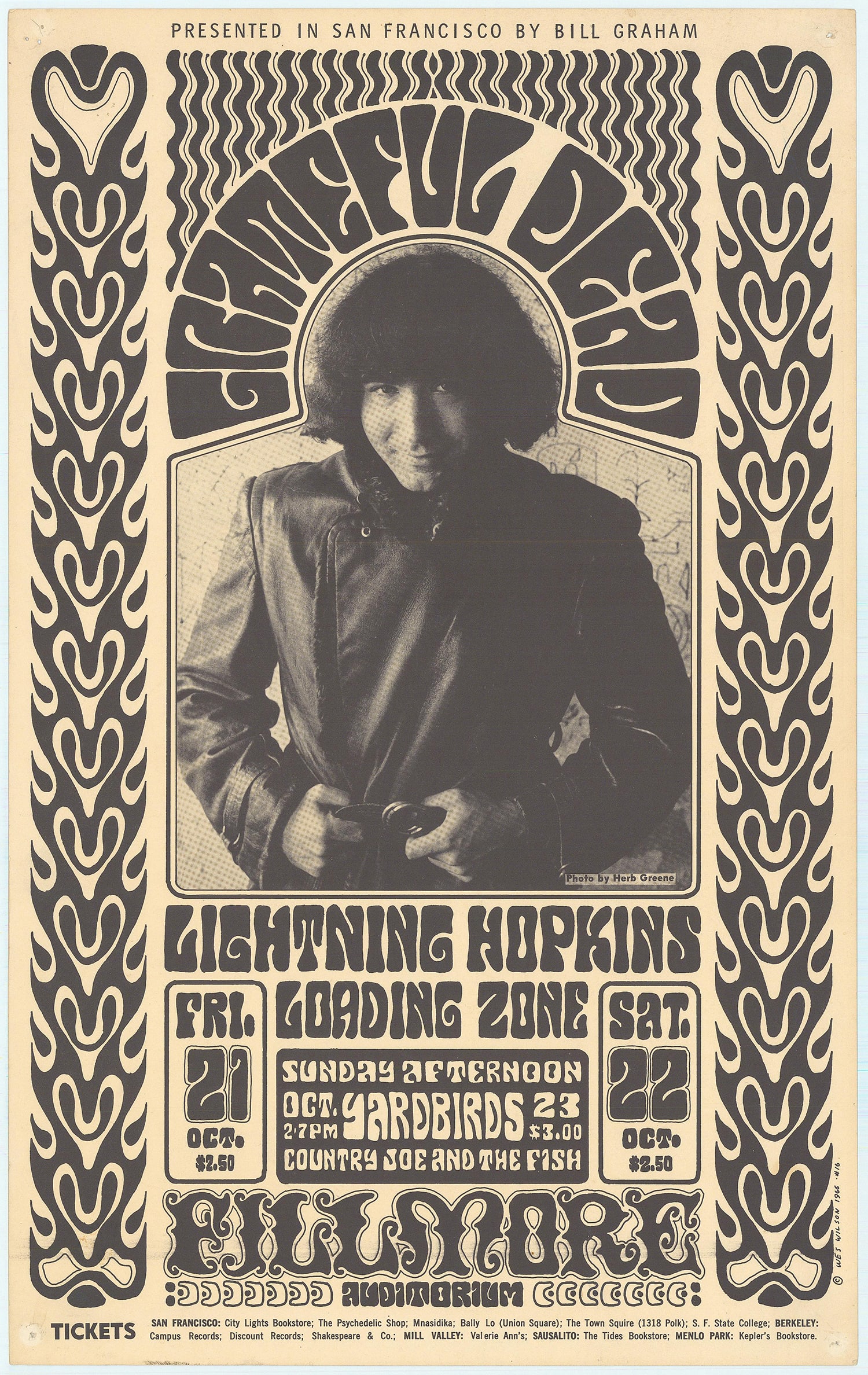 Wes Wilson and Herb Greene: Scarce First Print BG-32 Jerry Garcia Poster (1 of 1)