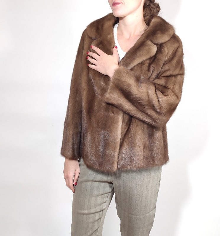BROWN MINK FUR JACKET EU:L US:16 (1 of 9)