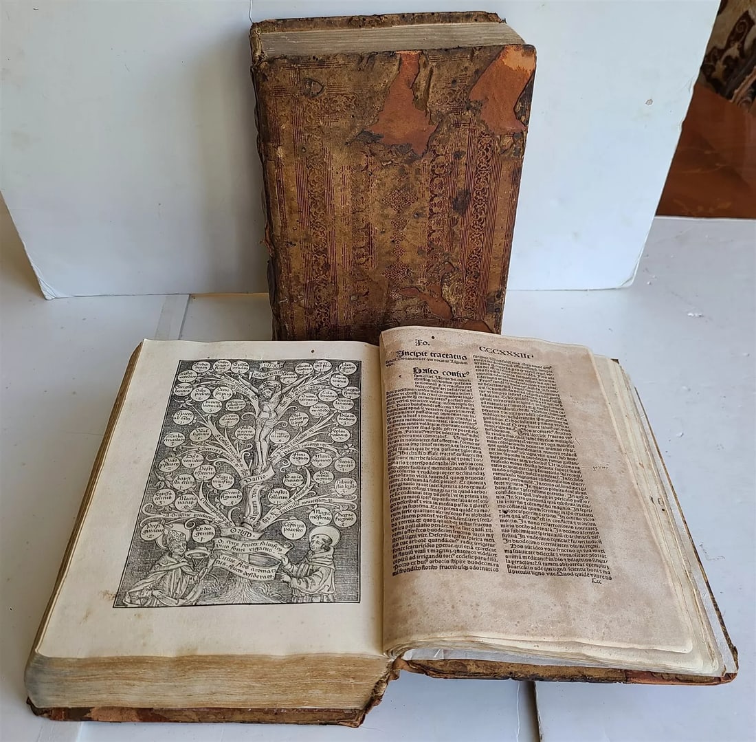 1495 INCUNABULA 2 VOLUMES SET BONAVENTURE antique ILLUSTRATED FOLIOS incunable (1 of 15)