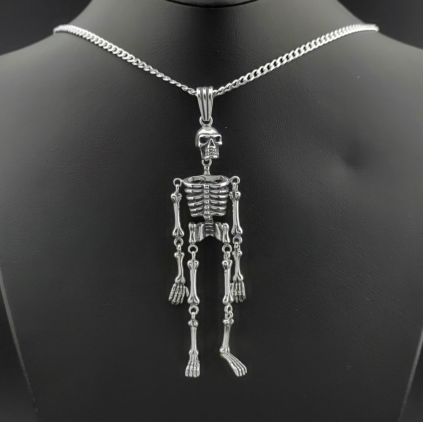 925 Silver Chain with Skeleton Skull Pendant (1 of 8)
