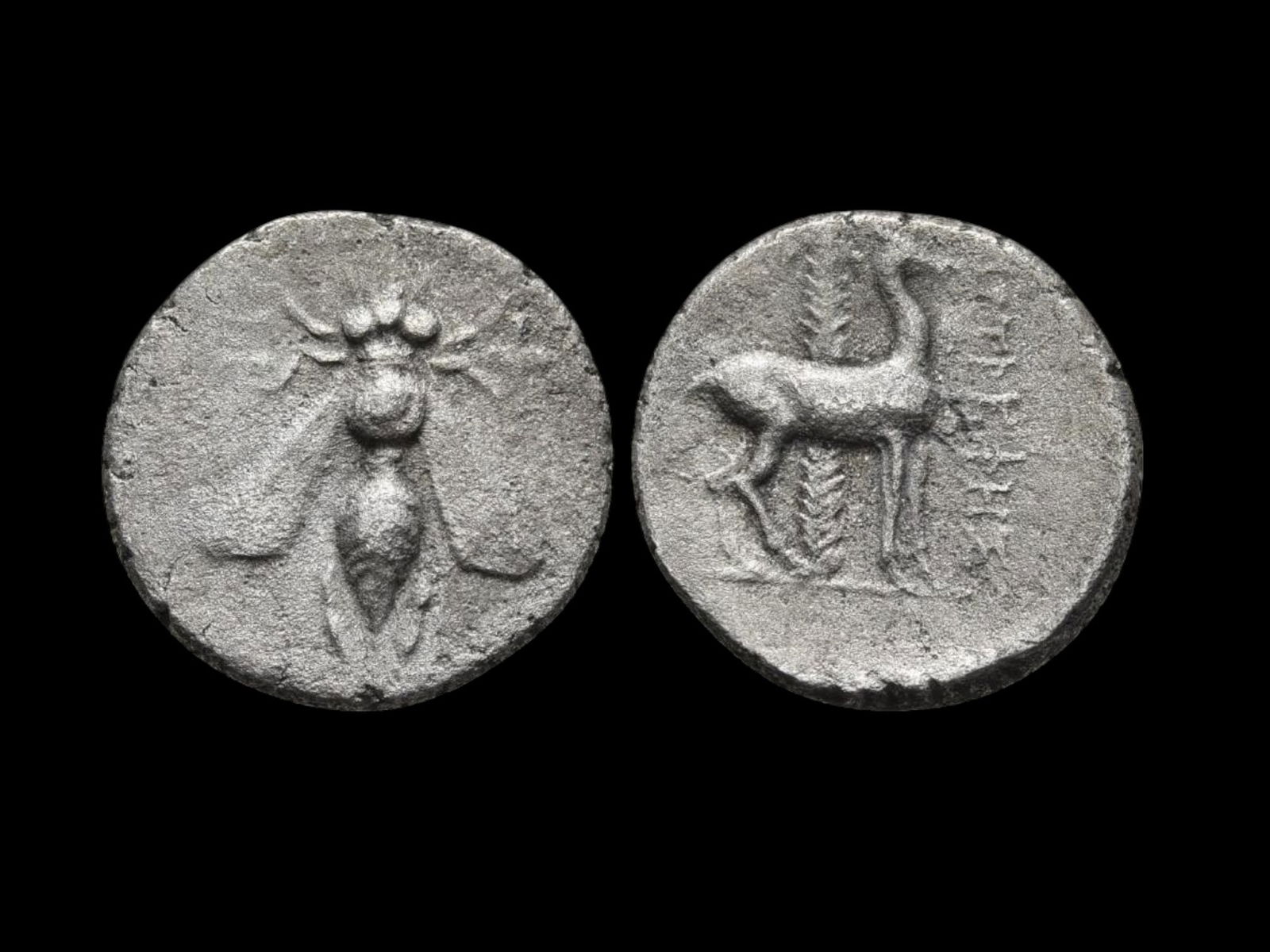 Ancient Ionia, Ephesus – Silver AR Drachm (4th-2nd Century BC) – Bee & Stag (1 of 1)