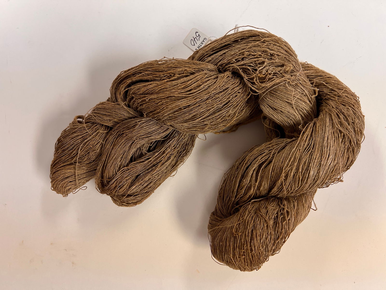 18th century Skein of Handspun Flax for needlework or weaving.: This skein of handspun flax was spun on a flax wheel in the 18th century and never used. Shipping: Domestic: Flat-rate of $20.00 to anywhere within the contiguous U.S. International: Foreign shipping