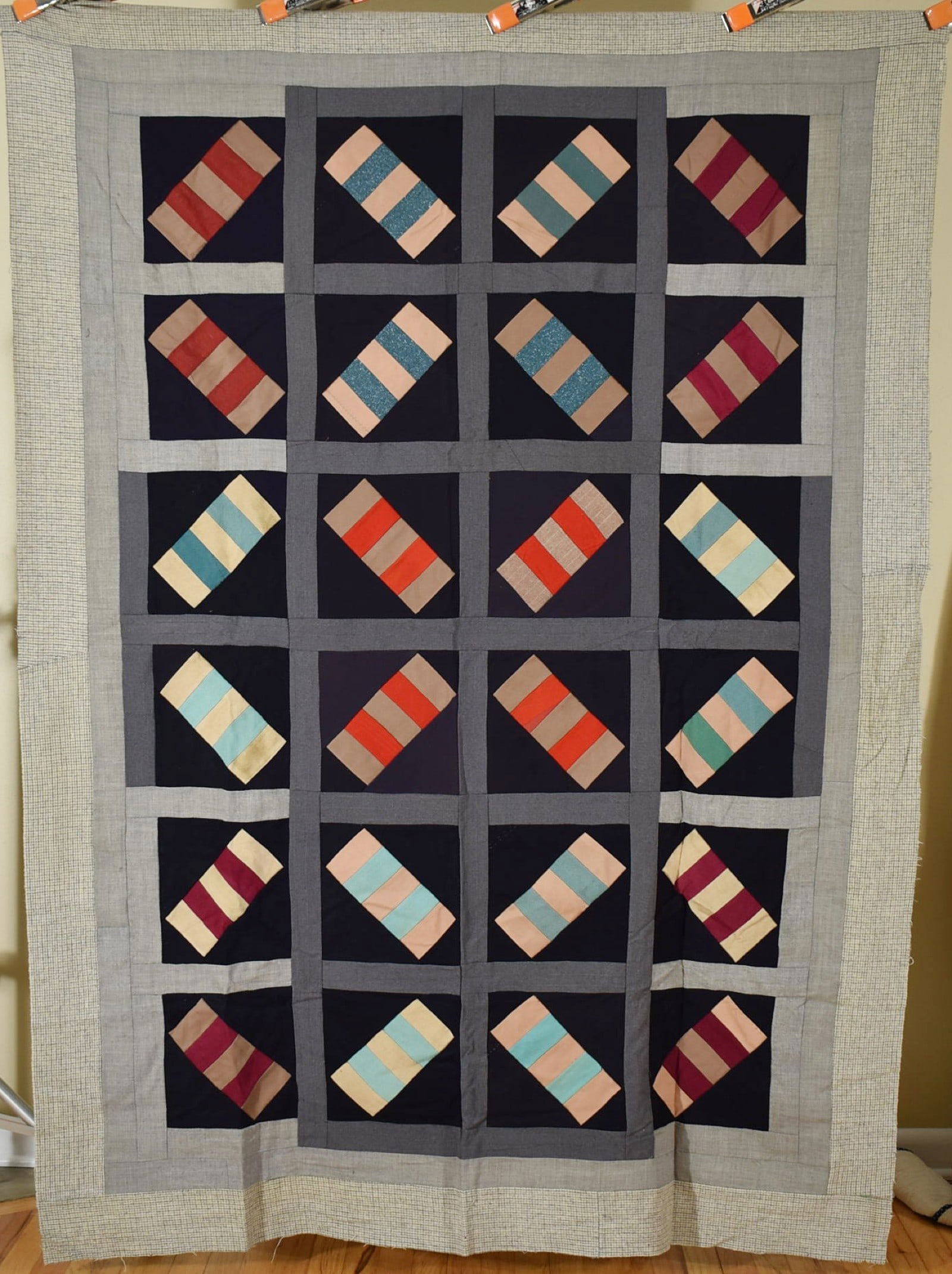 1920's Amish Wool Quilt Top (1 of 5)