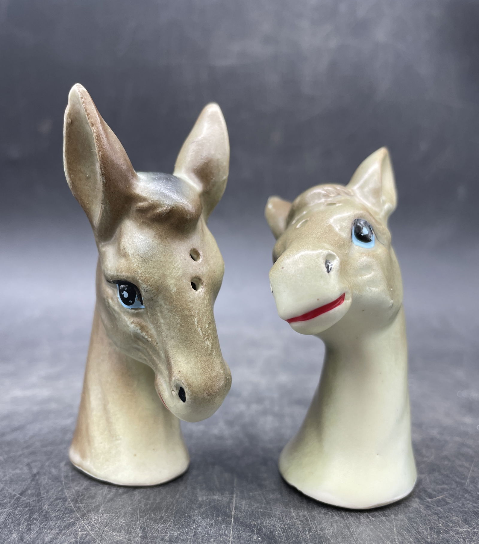 Vintage Ucagco Japan Salt Pepper Shakers Horse head Donkey Head (1 of 7)
