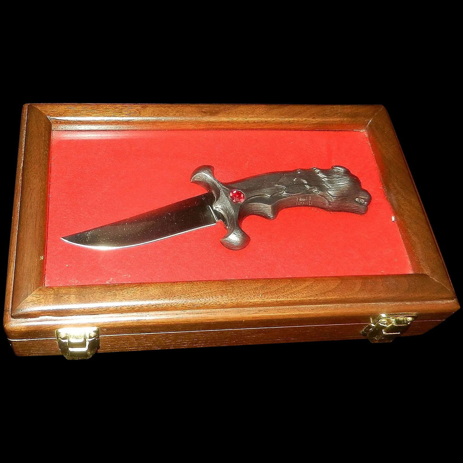 Michael Ricker Pewter Limited Edition #77/1000 "Mountain Lion" Knife in Display Case (1 of 8)