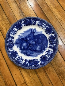 Rare Ridgways Flow Blue Rabbit Charger