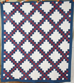 Well Quilted 1880's Irish Chain Quilt
