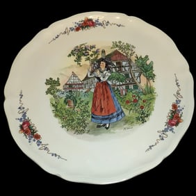 Sarreguemines Obernai Porcelain Torte Platter 13 ?