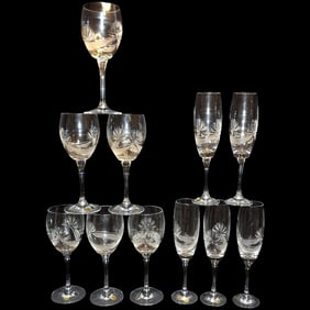 Sklo Bohemian Czech Republic Crystal Stemware NOS with Labels