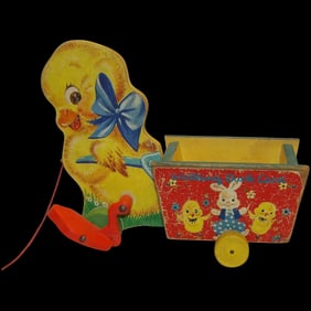 Vintage Fisher Price Walking Duck Cart 305