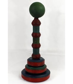 Painted wood ring toss game
