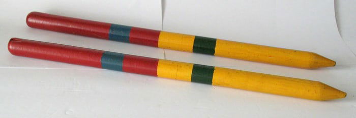 Vintage croquet goal posts.