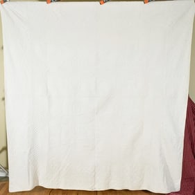 1860's Bride's Quilt, Trapunto Quilting
