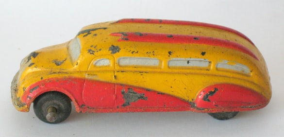 Vintage Streamline bus rubber toy.