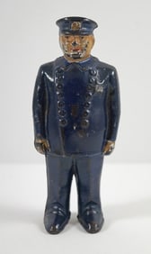 Antique Policeman Cast iron Still Penny Bank