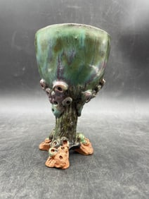 Redware Goblet Signed Nagel