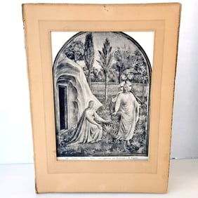 1854 Albumen Print of Noli Me T?ngere - Mary Magdalene at the open sepulchre at Christ's feet