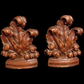Vintage Pair of 1940?s Feather Syroco Wood Bookends