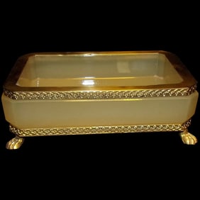 Vintage Neiman Marcus Rare Cenedese Glass & Brass Box