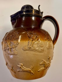 Fox Hunt, Salt Glazed Jug ? Victorian