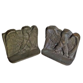 Vintage Bald Eagle Cast Iron Bookends by Snead