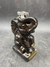 Vintage Japan Ceramic w Gold Sitting Book Elephant Lighter