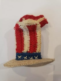 antique uncle Sam top hat stars stripes patriotic American flag