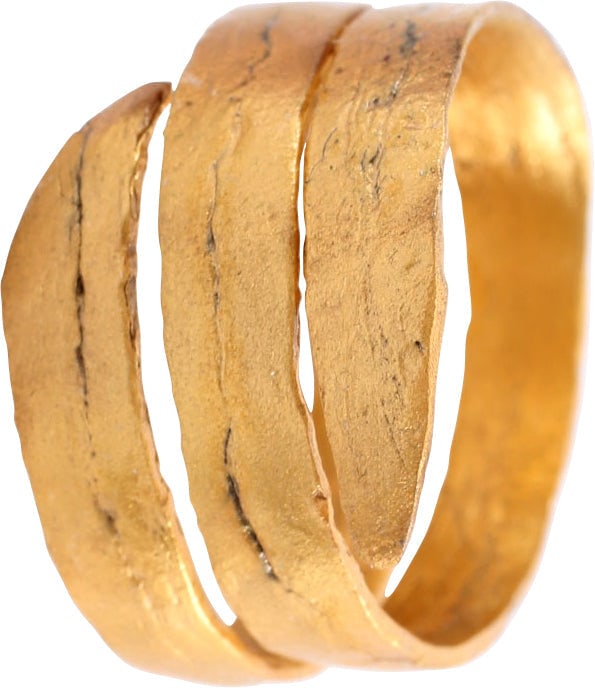 VIKING COIL RING, 9TH-10TH CENTURY, SIZE 9-1/4 - 9-3/4 (1 of 5)