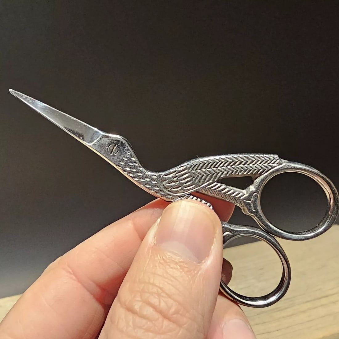 Miniature Silver Stork Sewing Scissors (1 of 10)