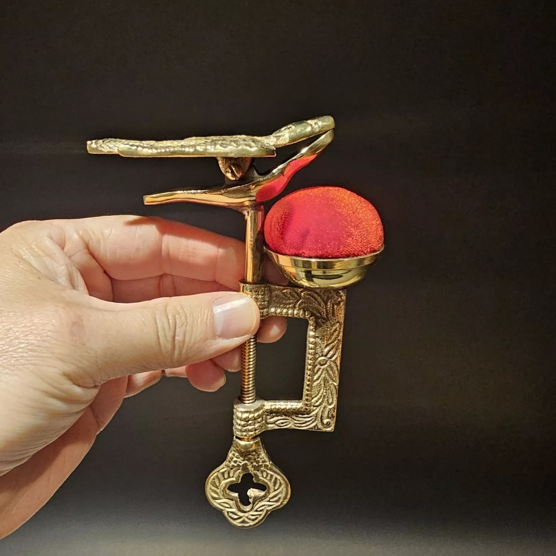 Brass Eagle Sewing Clamp Pin Cushion (1 of 18)