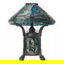 21.5" Blue Stained Glass Dragonfly Turtleback Table Lamp