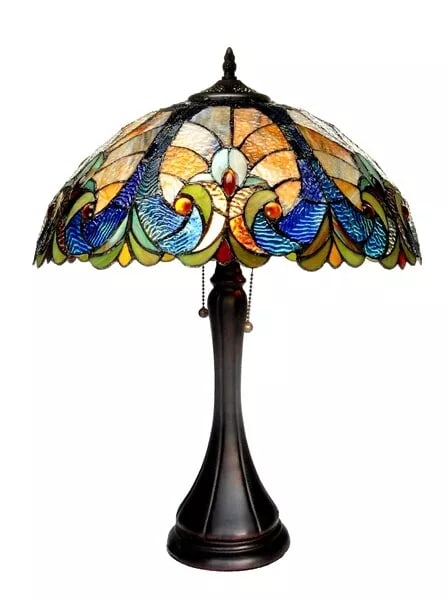 22" Stained Glass Pull chain Table Lamp (1 of 2)