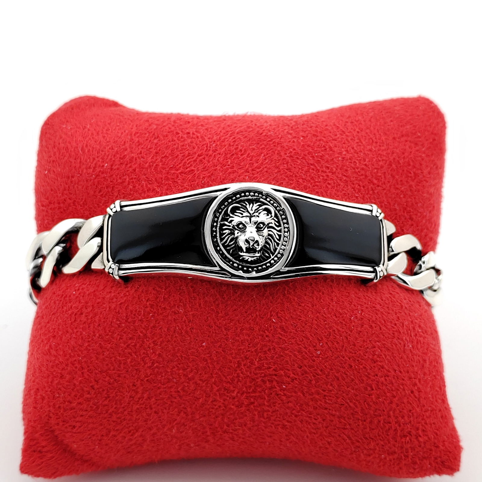925 Sterling Silver Lion Bracelet with Black Onyx (1 of 7)