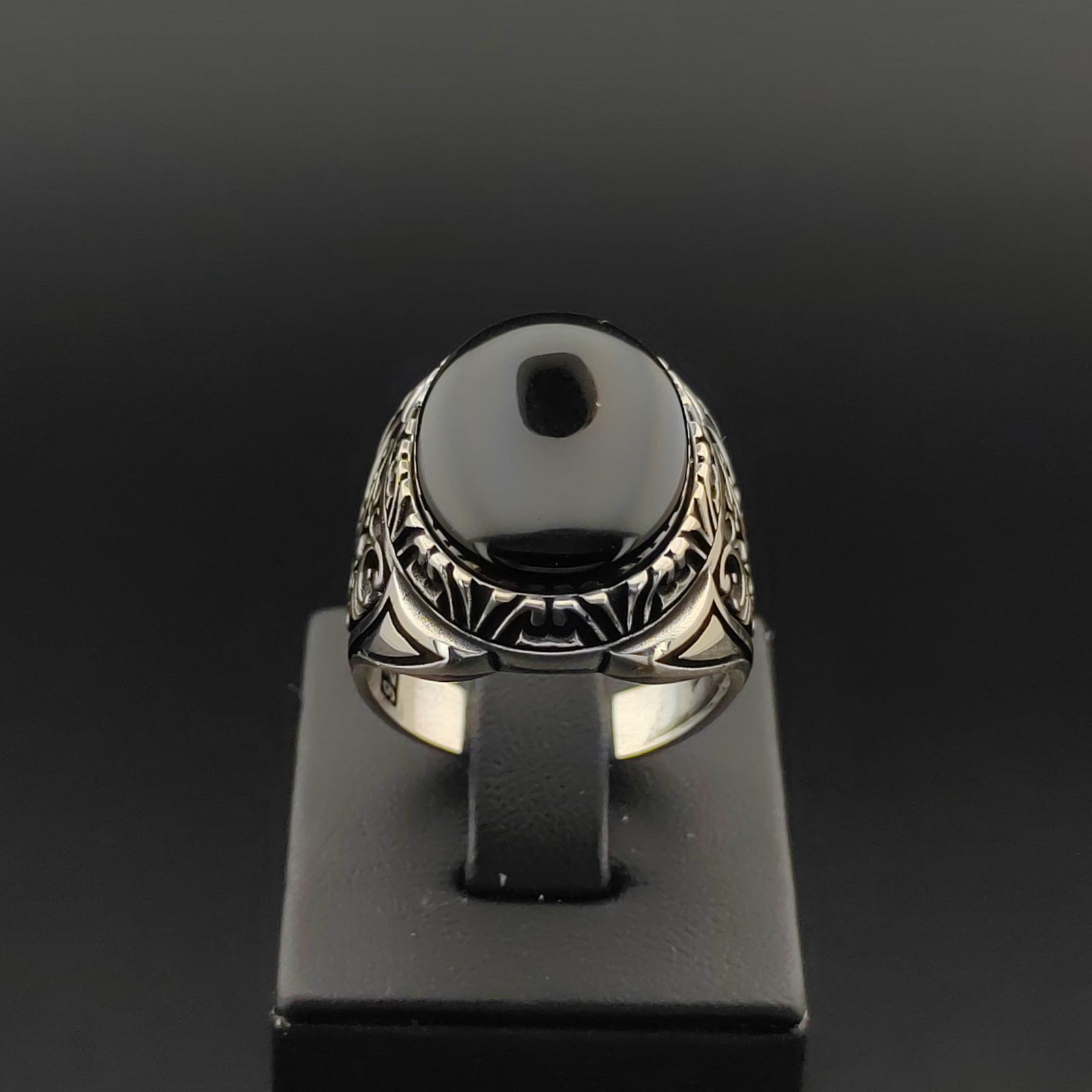 925 Silver Men's Ring with Black Onyx (1 of 8)