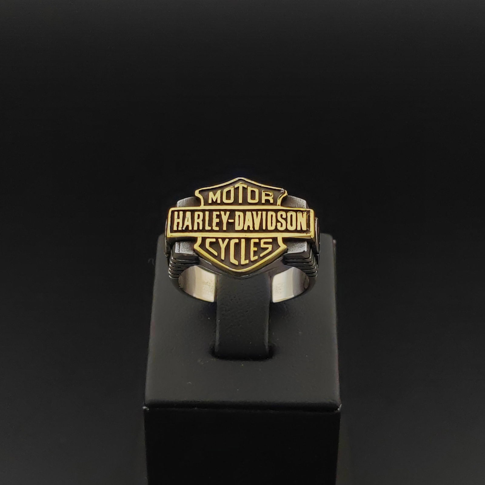 925 Sterling Silver Harley Davidson Embossed Ring (1 of 7)