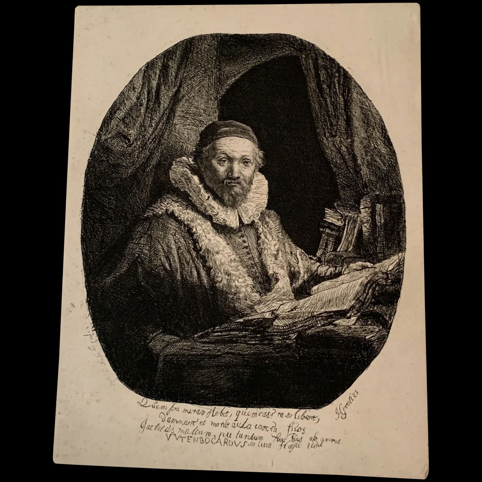 Portrait of Jan Uytenbogaert, preacher of the Remonstrants - John Frederick Lewis after Rembrandt - (1 of 3)