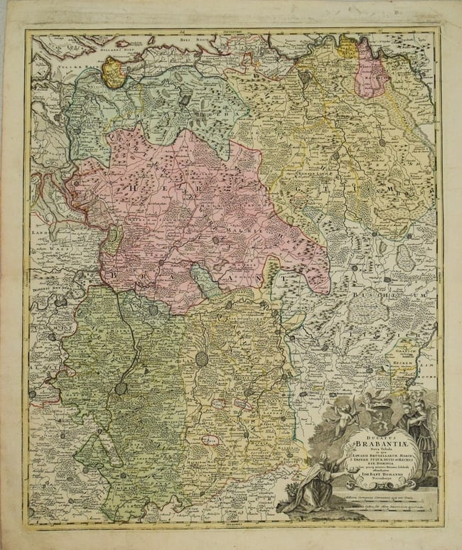 1720 Homann Map of Parts of Begium and Netherlands -- Ducatus Brabantiae Nova Tabula in qua Lovanii (1 of 1)