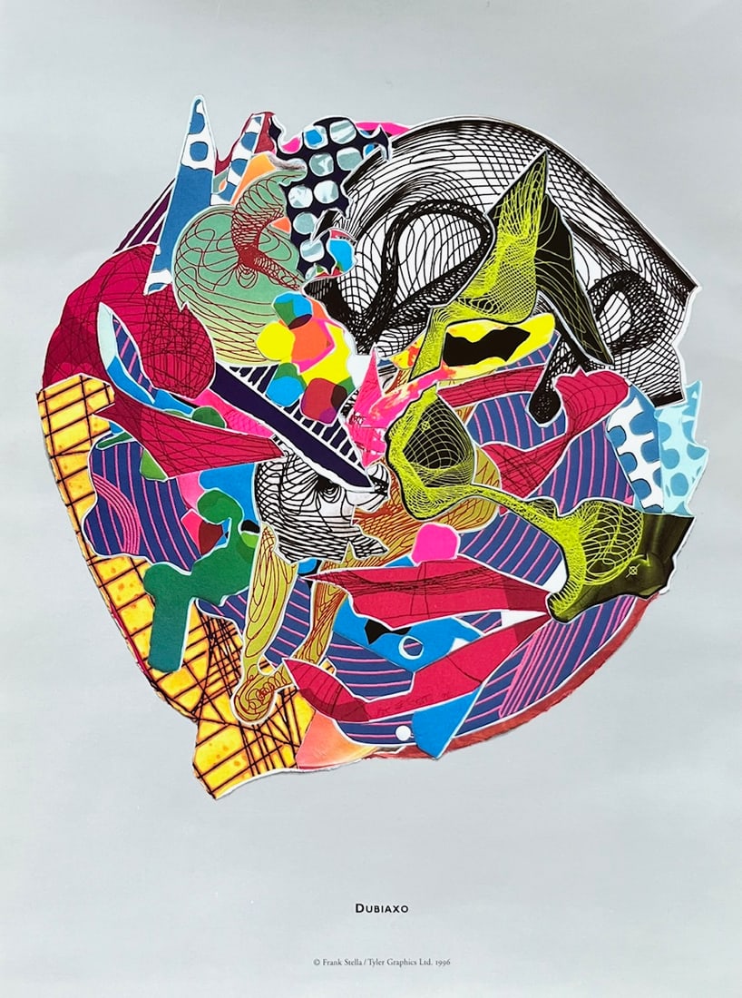 Frank Stella 4 Dubiaxo imaginary places II 1996: Artist: Frank Stella Country: USA Title: Dubiaxo Medium: Offset Marks: Not signed not numbered Paper Size: 11.75 x 8.75 inch Printed: 1996 by Swan Engraving Co. Provenance: Catalog Imaginary pla