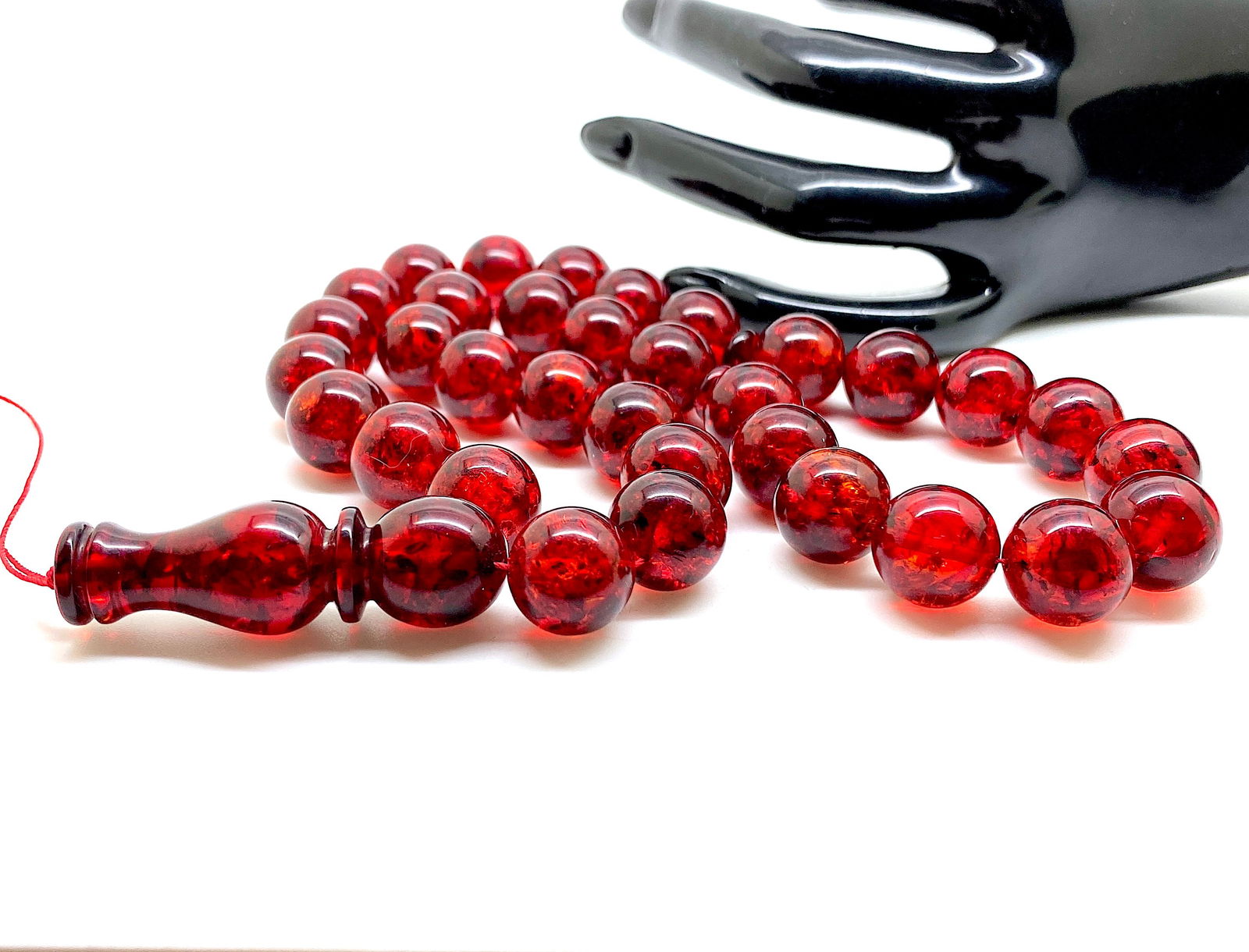 Incredible Amber Tesbih made from Round Amber beads: Title:Incredible Amber Tesbih made from Round Amber beads Metal:None Gemstone:Amber Weights:38.98 g Size:Bead size: 12.5 mm Bead size: 0.492 inches Made of: (Reconstituted Amber or Whole Stone):Recons