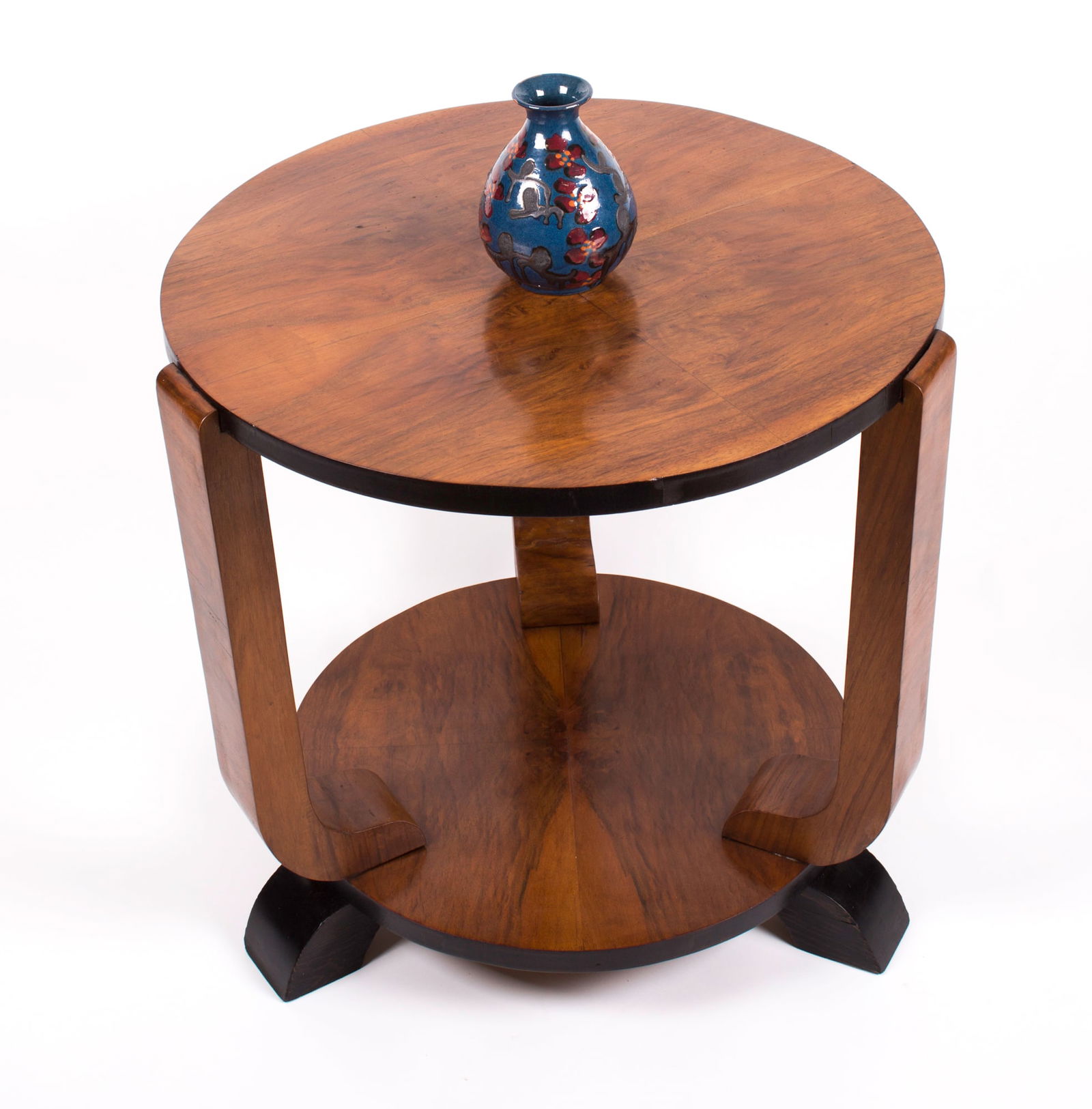 French Art Deco side table U-Shape Glass Top Leleu manner (1 of 5)