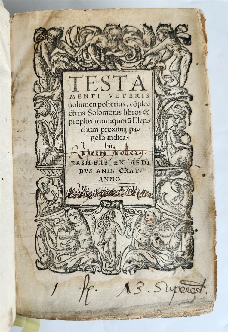 1522 BIBLE in LATIN POST-INCUNABULA antique PIGSKIN BINDING 16th CENTURY rare (1 of 12)