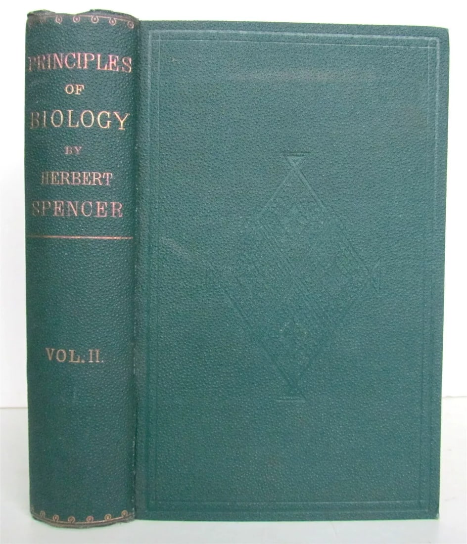 1874 PRINCIPLES of BIOLOGY by HERBERT SPENCER antique ILLUSTRATED Vol. II (1 of 5)
