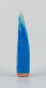 Linda Mathison, Swedish contemporary ceramic artist, unique ceramic sculpture with turquoise glaze.