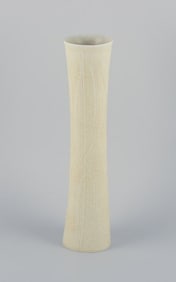 Carl Harry Stålhane for Rörstrand, tall and slender ceramic vase decorated with geomaetric