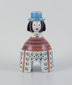 Britt Louise Sundell for Gustavsberg. Rare ceramic candlestick in the form of a groom.