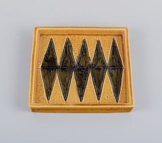 Rörstrand, square ceramic dish from the "Harlekin" series.