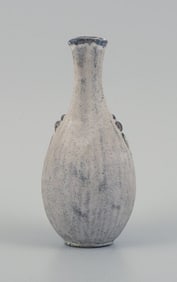 Svend Hammershøi (1873-1948) for Kähler. Vase in glazed stoneware. Beautiful grey-black
